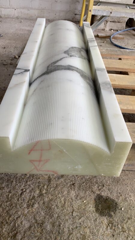 ARABESCATO VAGLI MARBLE COLUMN - MILLING BLOCKS TO RADIUS