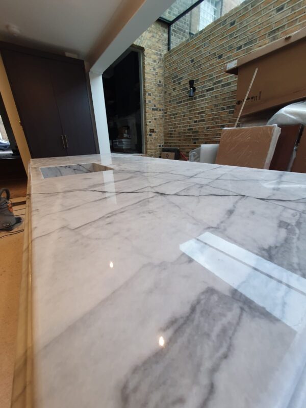 ARCADIA WHITE POLISHED MARBLE KITCHEN WORKTOP ISLAND (5)