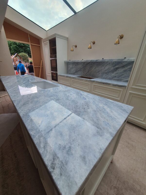 Cristalita Blue Polished Quartzite Kitchen2