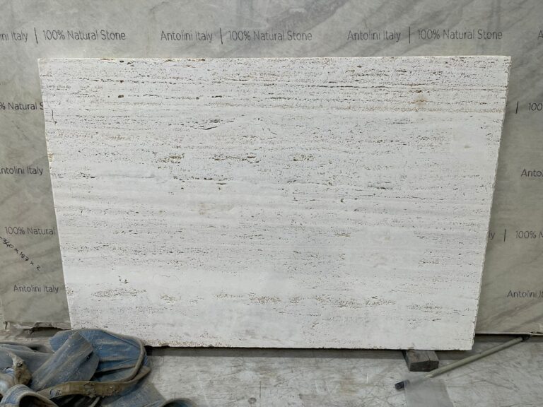 ROMANO BIANCO SANDBLASTED VEIN-CUT TRAVERTINE SLAB