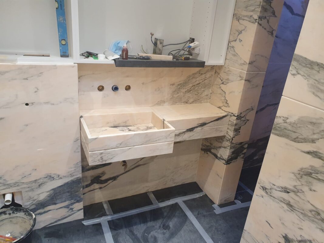 ROSA PORTUGAL MARBLE BESPOKE VANITY SINK