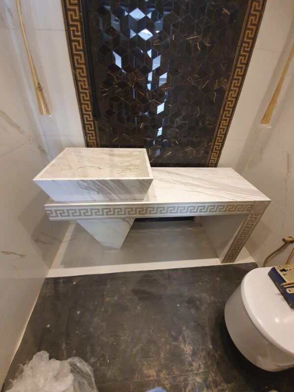 VOLAKAS WHITE BESPOKE SINK + TOP + VERSACE CERAMICS